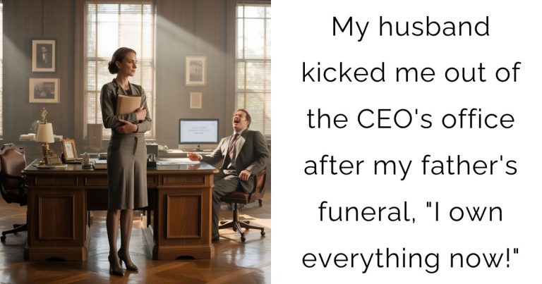 My husband kicked me out of the CEO’s office after my father’s funeral, “I own everything now!”