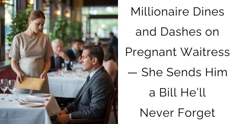 Millionaire Dines and Dashes on Pregnant Waitress — She Sends Him a Bill He’ll Never Forget
