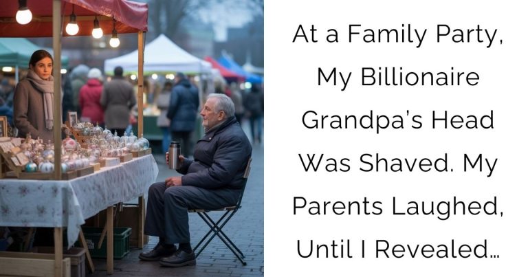 At a Family Party, My Billionaire Grandpa’s Head Was Shaved. My Parents Laughed, Until I Revealed…