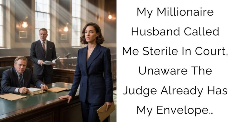 My Millionaire Husband Called Me Sterile In Court, Unaware The Judge Already Has My Envelope…