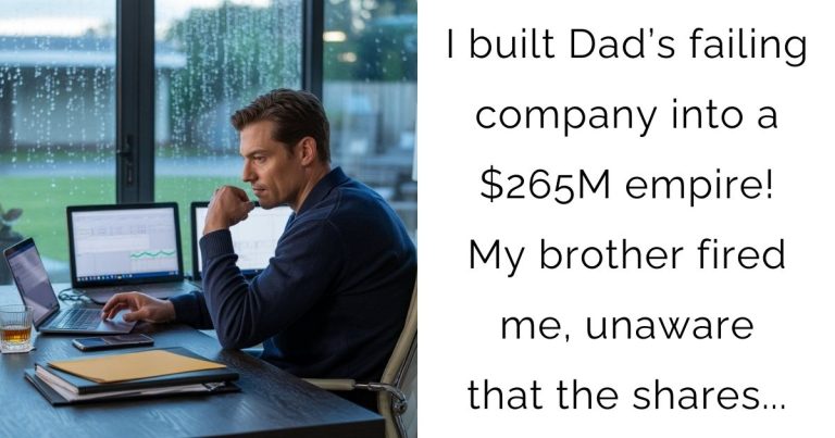 I built Dad’s failing company into a $265M empire! My brother fired me, unaware that the shares…