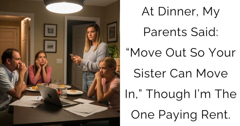 At Dinner, My Parents Said: “Move Out So Your Sister Can Move In,” Though I’m The One Paying Rent.