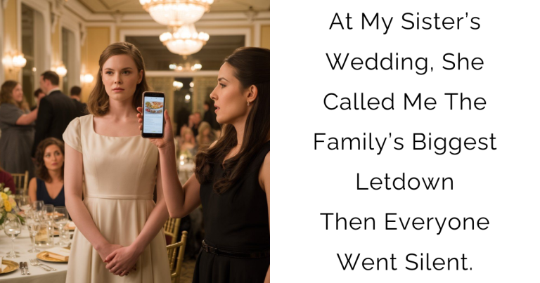 At My Sister’s Wedding, She Called Me The Family’s Biggest Letdown—Then Everyone Went Silent.