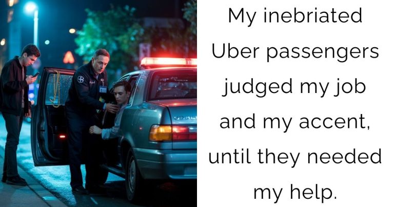 My inebriated Uber passengers judged my job and my accent, until they needed my help.