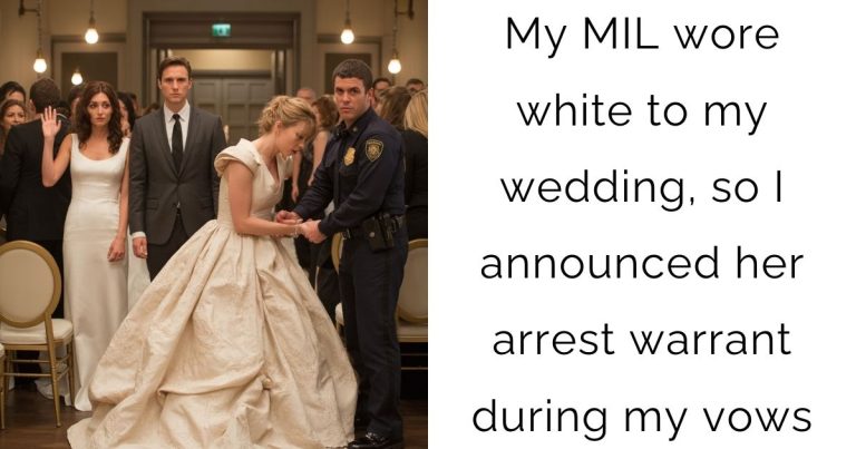 My MIL wore white to my wedding, so I announced her arrest warrant during my vows