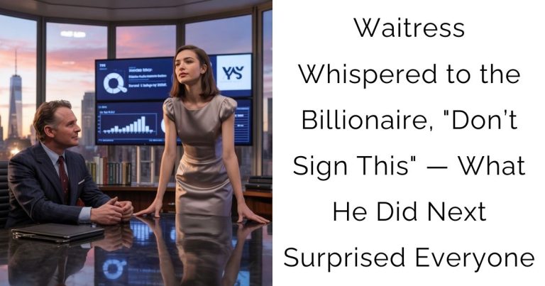 Waitress Whispered to the Billionaire, “Don’t Sign This” — What He Did Next Surprised Everyone
