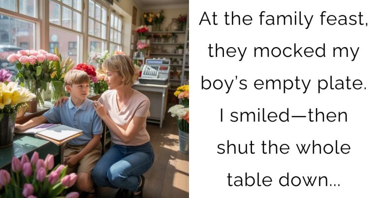 At the family feast, they mocked my boy’s empty plate. I smiled—then shut the whole table down…