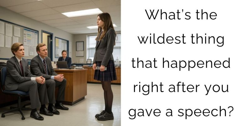 What’s the wildest thing that happened right after you gave a speech?