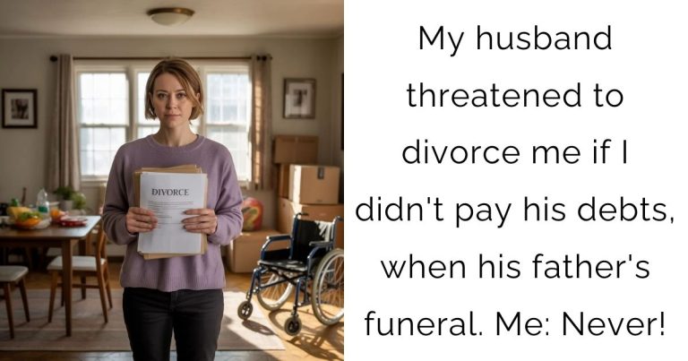 My husband threatened to divorce me if I didn’t pay his debts, when his father’s funeral. Me: Never!