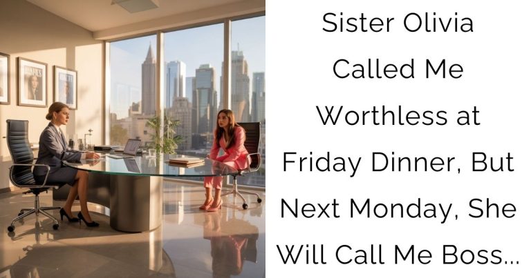 Sister Olivia Called Me Worthless at Friday Dinner, But Next Monday, She Will Call Me Boss…