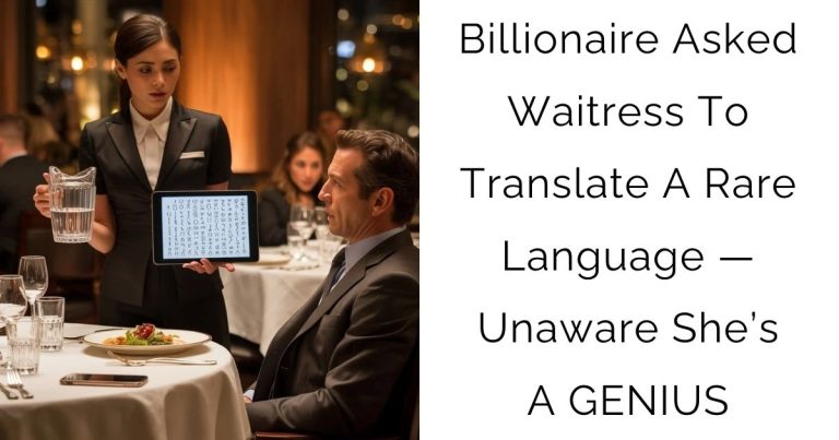 Billionaire Asked Waitress To Translate A Rare Language — Unaware She’s A GENIUS