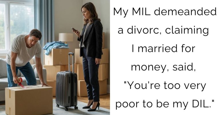 My MIL demeanded a divorc, claiming I married for money, said, “You’re too very poor to be my DIL.”