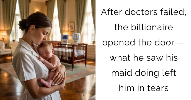 After doctors failed, the billionaire opened the door — what he saw his maid doing left him in tears