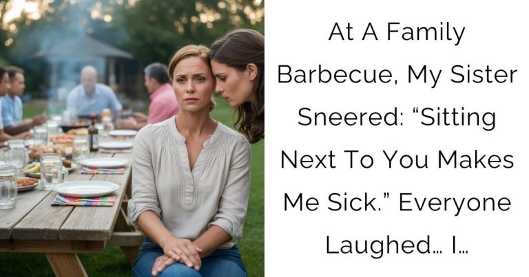 At A Family Barbecue, My Sister Sneered: “Sitting Next To You Makes Me Sick.” Everyone Laughed… I…