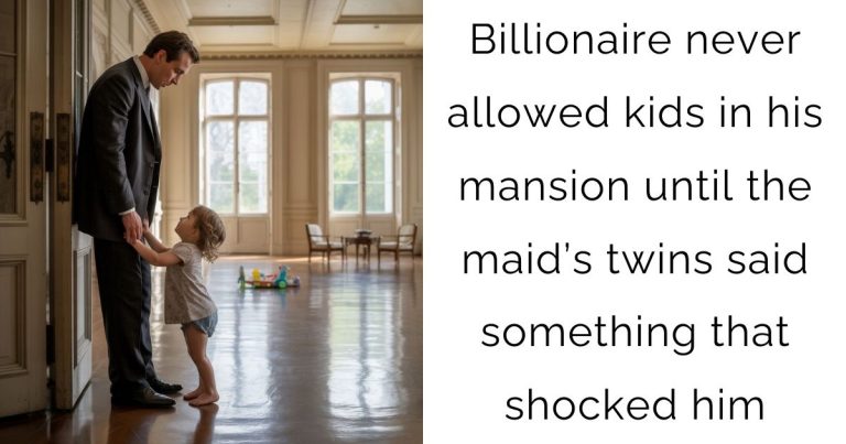 Billionaire never allowed kids in his mansion—until the maid’s twins said something that shocked him
