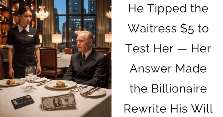 He Tipped the Waitress $5 to Test Her — Her Answer Made the Billionaire Rewrite His Will