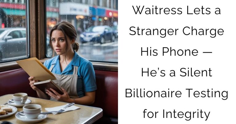 Waitress Lets a Stranger Charge His Phone — He’s a Silent Billionaire Testing for Integrity