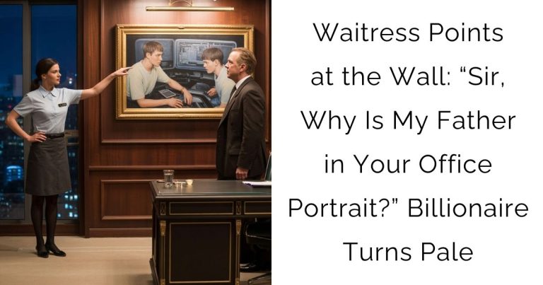 Waitress Points at the Wall: “Sir, Why Is My Father in Your Office Portrait?”—Billionaire Turns Pale