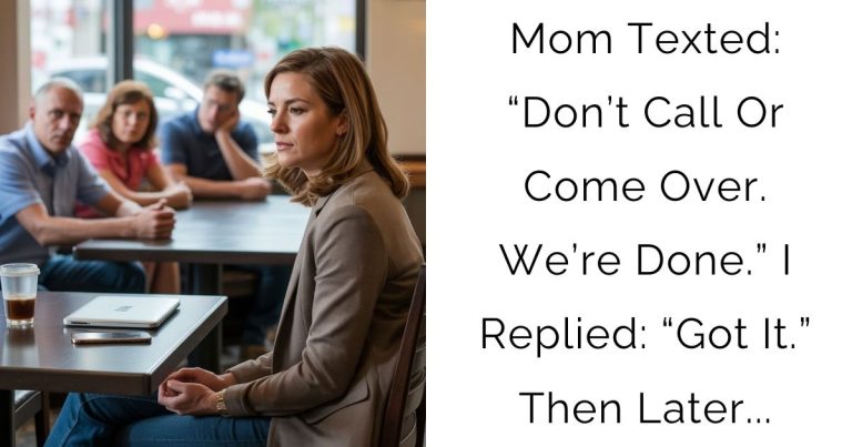 Mom Texted: “Don’t Call Or Come Over. We’re Done.” I Replied: “Got It.” Then Later…