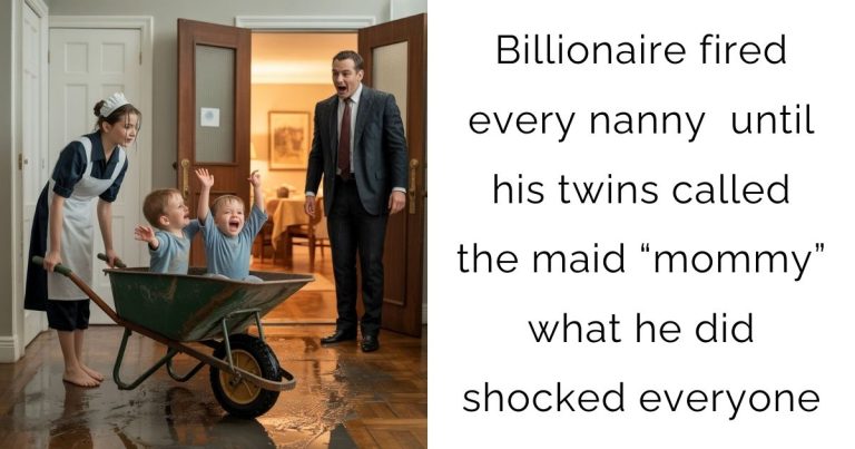Billionaire fired every nanny — until his twins called the maid “mommy” what he did shocked everyone