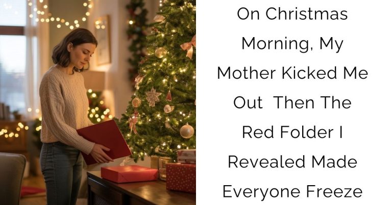 On Christmas Morning, My Mother Kicked Me Out — Then The Red Folder I Revealed Made Everyone Freeze…