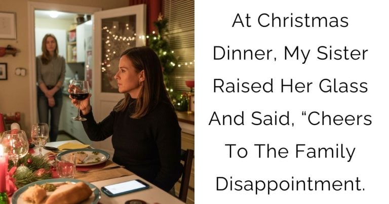 At Christmas Dinner, My Sister Raised Her Glass And Said, “Cheers To The Family Disappointment.”