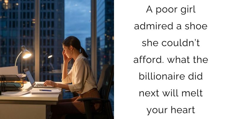 A poor girl admired a shoe she couldn’t afford. what the billionaire did next will melt your heart