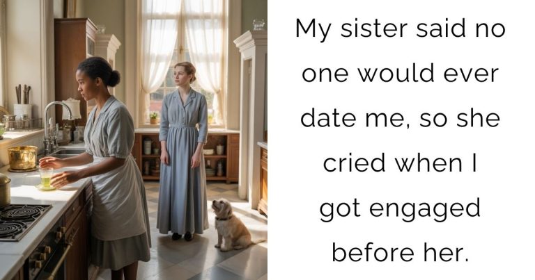 My sister said no one would ever date me, so she cried when I got engaged before her.