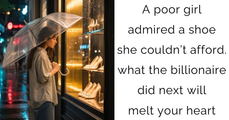 A poor girl admired a shoe she couldn’t afford. what the billionaire did next will melt your heart