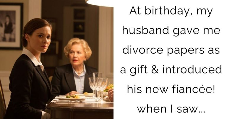 At birthday, my husband gave me divorce papers as a gift & introduced his new fiancée! when I saw…