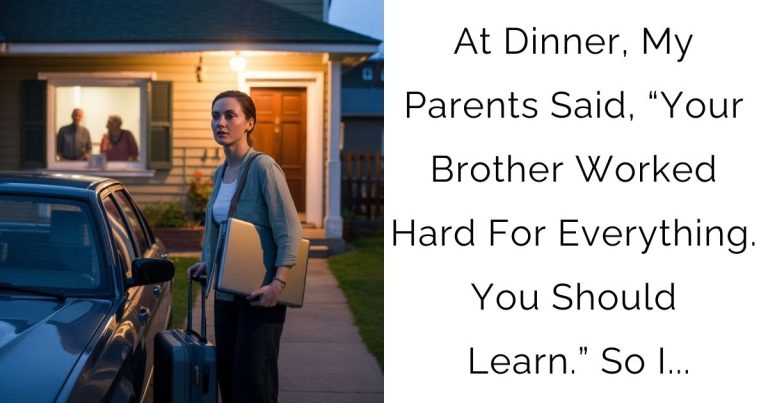 At Dinner, My Parents Said, “Your Brother Worked Hard For Everything. You Should Learn.” So I…