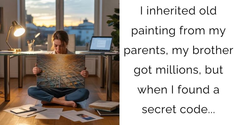 I inherited old painting from my parents, my brother got millions, but when I found a secret code…