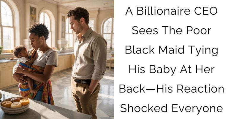 A Billionaire CEO Sees The Poor Black Maid Tying His Baby At Her Back—His Reaction Shocked Everyone