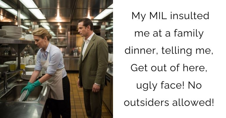  My MIL insulted me at a family dinner, telling me, Get out of here, ugly face! No outsiders allowed!