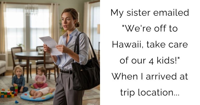 My sister emailed “We’re off to Hawaii, take care of our 4 kids!” When I arrived at trip location…