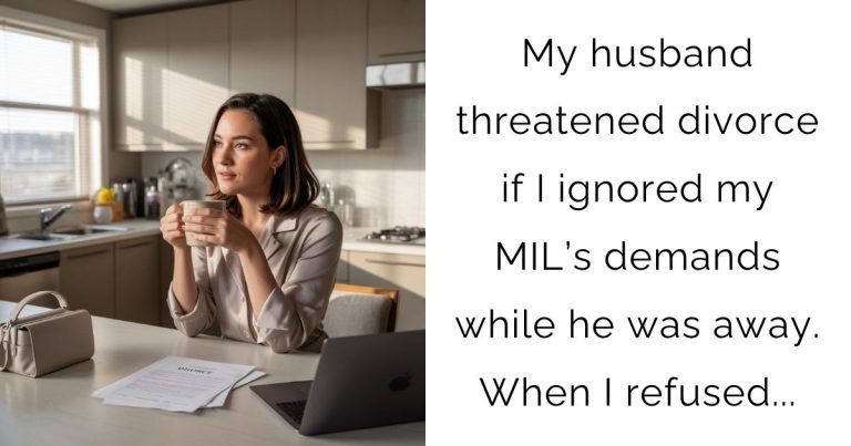 My husband threatened divorce if I ignored my MIL’s demands while he was away. When I refused…
