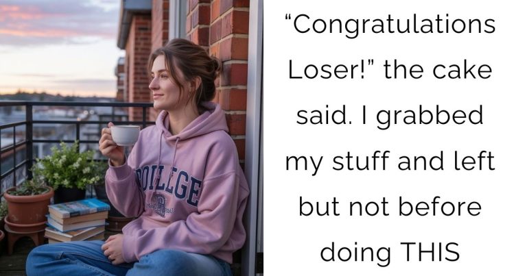 “Congratulations Loser!” the cake said. I grabbed my stuff and left but not before doing THIS