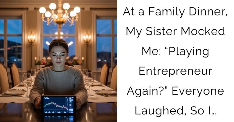 At a Family Dinner, My Sister Mocked Me: “Playing Entrepreneur Again?” Everyone Laughed, So I…