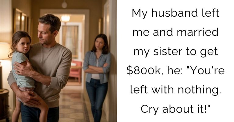 My husband left me and married my sister to get $800k, he: “You’re left with nothing. Cry about it!”