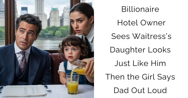 Billionaire Hotel Owner Sees Waitress’s Daughter Looks Just Like Him Then the Girl Says Dad Out Loud
