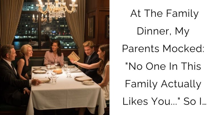 At The Family Dinner, My Parents Mocked: “No One In This Family Actually Likes You…” So I…