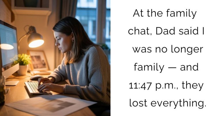 At the family chat, Dad said I was no longer family — and 11:47 p.m., they lost everything.