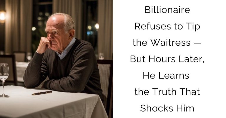 Billionaire Refuses to Tip the Waitress — But Hours Later, He Learns the Truth That Shocks Him