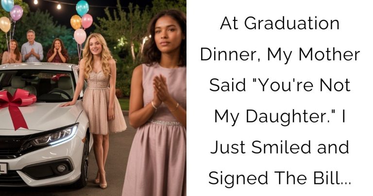 At Graduation Dinner, My Mother Said “You’re Not My Daughter.” I Just Smiled and Signed The Bill…