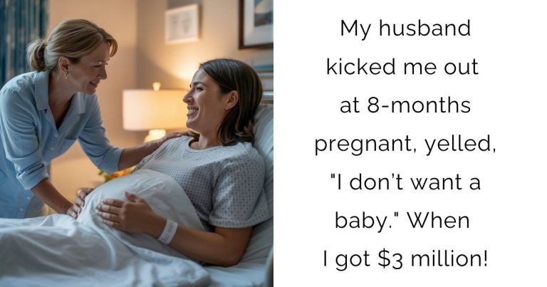My husband kicked me out at 8-months pregnant, yelled, “I don’t want a baby.” When I got $3 million!
