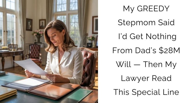 My GREEDY Stepmom Said I’d Get Nothing From Dad’s $28M Will — Then My Lawyer Read This Special Line