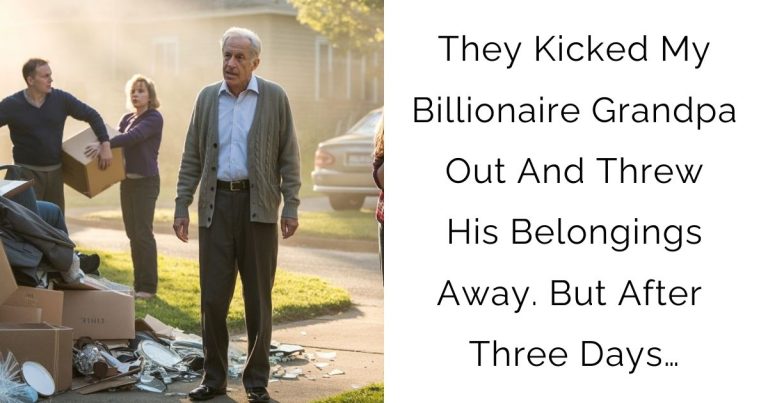 They Kicked My Billionaire Grandpa Out And Threw His Belongings Away. But After Three Days…