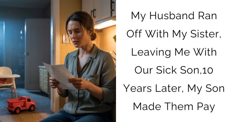 My Husband Ran Off With My Sister, Leaving Me With Our Sick Son,10 Years Later, My Son Made Them Pay