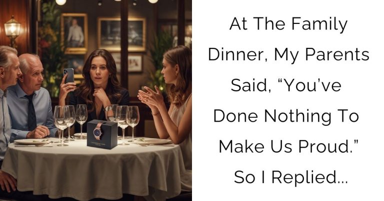 At The Family Dinner, My Parents Said, “You’ve Done Nothing To Make Us Proud.” So I Replied…
