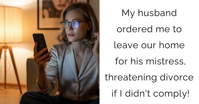 My husband ordered me to leave our home for his mistress, threatening divorce if I didn’t comply!
